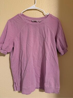 AnyBody Mauve Short Sleeve Sweatshirt Top